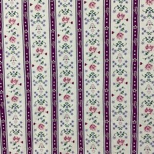 Vintage Lanz of Salzburg floral rose heart country cottage flat sheet 91” x 62”